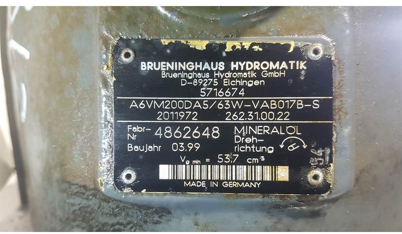 Brueninghaus Hydromatik A6VM200DA5/63W - Drive motor/Fahrmotor/Rijmotor - חלקי הידרוליקה: תמונה 4 Brueninghaus Hydromatik A6VM200DA5/63W - Drive motor/Fahrmotor/Rijmotor - חלקי הידרוליקה: תמונה 4