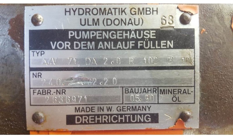 Hydromatik A4V71DA2.0R102B10 - Drive pump/Fahrpumpe/Rijpomp - חלקי הידרוליקה: תמונה 3 Hydromatik A4V71DA2.0R102B10 - Drive pump/Fahrpumpe/Rijpomp - חלקי הידרוליקה: תמונה 3