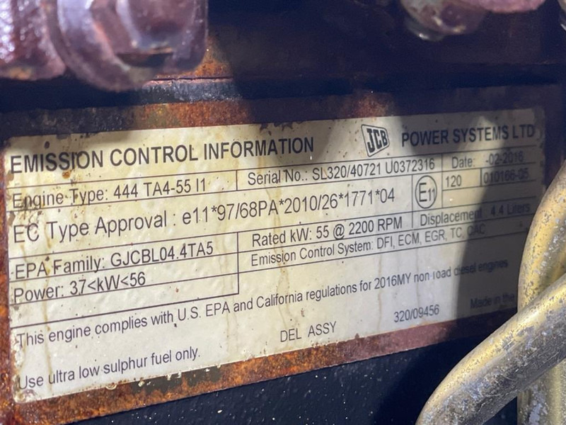 מנוע עבור מכונת בנייה JCB 444TA4-55I1 - Engine/Motor: תמונה 9 מנוע עבור מכונת בנייה JCB 444TA4-55I1 - Engine/Motor: תמונה 9