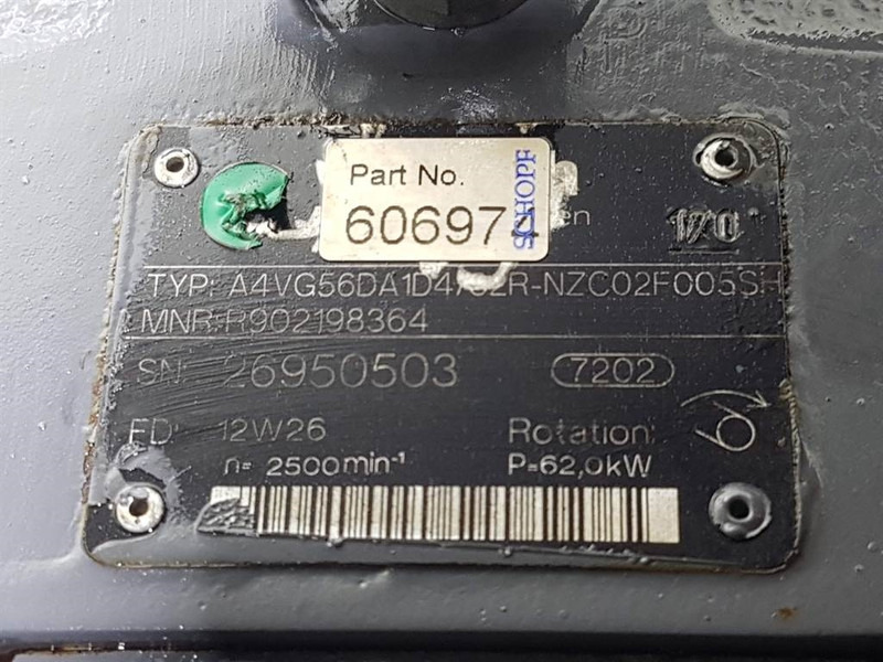 Rexroth A4VG56DA1D4/32R-R902198364-Drive pump/Fahrpumpe - חלקי הידרוליקה: תמונה 5 Rexroth A4VG56DA1D4/32R-R902198364-Drive pump/Fahrpumpe - חלקי הידרוליקה: תמונה 5