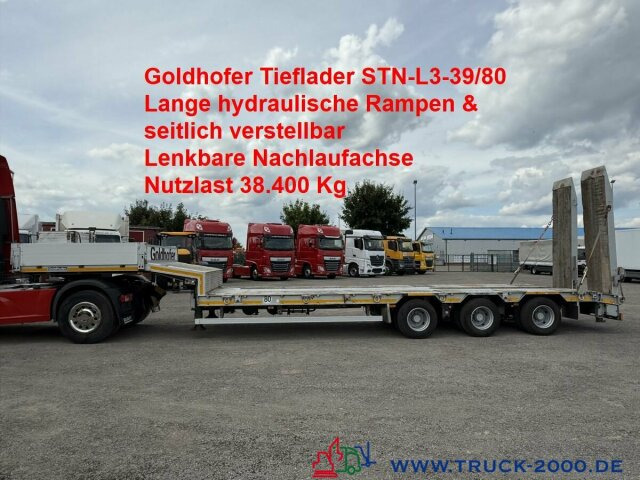 Goldhofer STN-L3-39/80 3Achsen hydraulische Rampen ABS/EBS - סמיטריילר עם מטען נמוך: תמונה 1 Goldhofer STN-L3-39/80 3Achsen hydraulische Rampen ABS/EBS - סמיטריילר עם מטען נמוך: תמונה 1