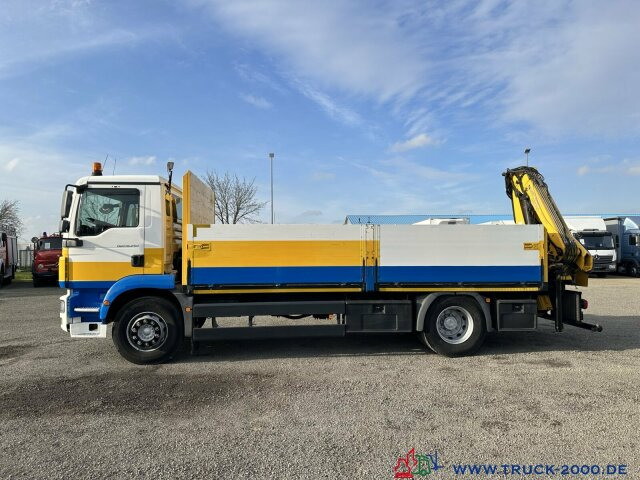 משאית צד נופל/ שטוחה, משאית מנוף MAN TGM 18.250 Kran Hiab 099 gefaltet am Heck 1.Hand: תמונה 6