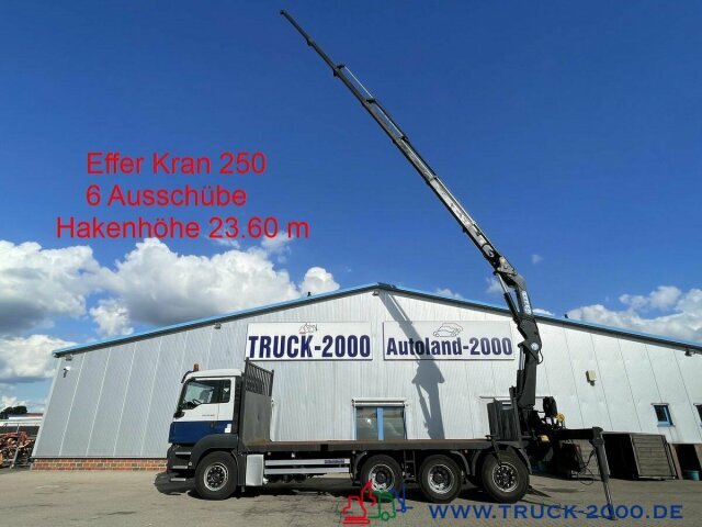MAN TGS 35.400 8x4 Effer 250 6S Höhe 23,5m NL:16,3T - משאית צד נופל/ שטוחה, משאית מנוף: תמונה 1 MAN TGS 35.400 8x4 Effer 250 6S Höhe 23,5m NL:16,3T - משאית צד נופל/ שטוחה, משאית מנוף: תמונה 1