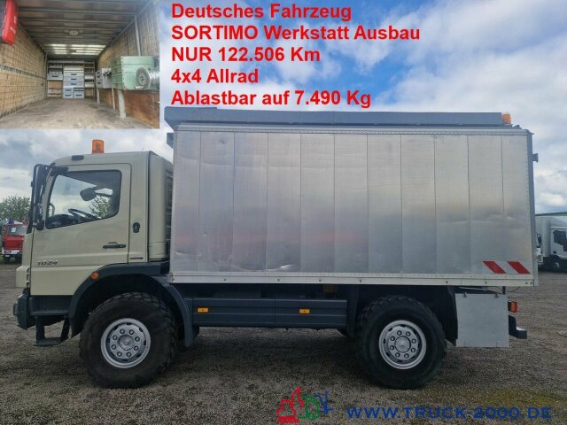 Mercedes-Benz Atego 824 4x4 Ideal Werkstatt-Wohn-Expeditionsmobil - משאית תיבה: תמונה 1 Mercedes-Benz Atego 824 4x4 Ideal Werkstatt-Wohn-Expeditionsmobil - משאית תיבה: תמונה 1