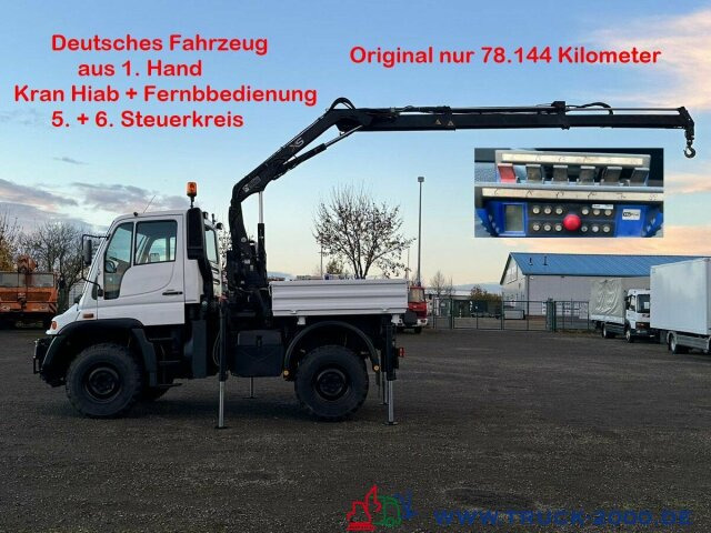 Unimog U 300 4x4 mit Kran Nur 78.144 KM zGG.7.490Kg. - כלי רכב מסחרי במיטה שטוחה: תמונה 1 Unimog U 300 4x4 mit Kran Nur 78.144 KM zGG.7.490Kg. - כלי רכב מסחרי במיטה שטוחה: תמונה 1