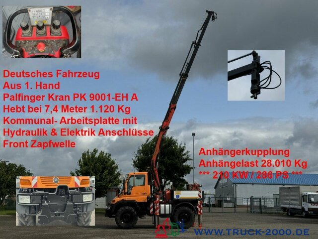 Unimog U400 4x4 PK9001 5.+6.Steuerkreis Zapfwelle 286PS - משאית צד נופל/ שטוחה, משאית מנוף: תמונה 1 Unimog U400 4x4 PK9001 5.+6.Steuerkreis Zapfwelle 286PS - משאית צד נופל/ שטוחה, משאית מנוף: תמונה 1