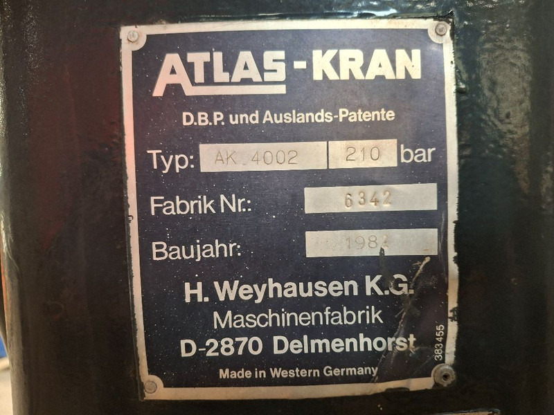 Atlas AK 4002 - עגורן מעמיס: תמונה 5 Atlas AK 4002 - עגורן מעמיס: תמונה 5