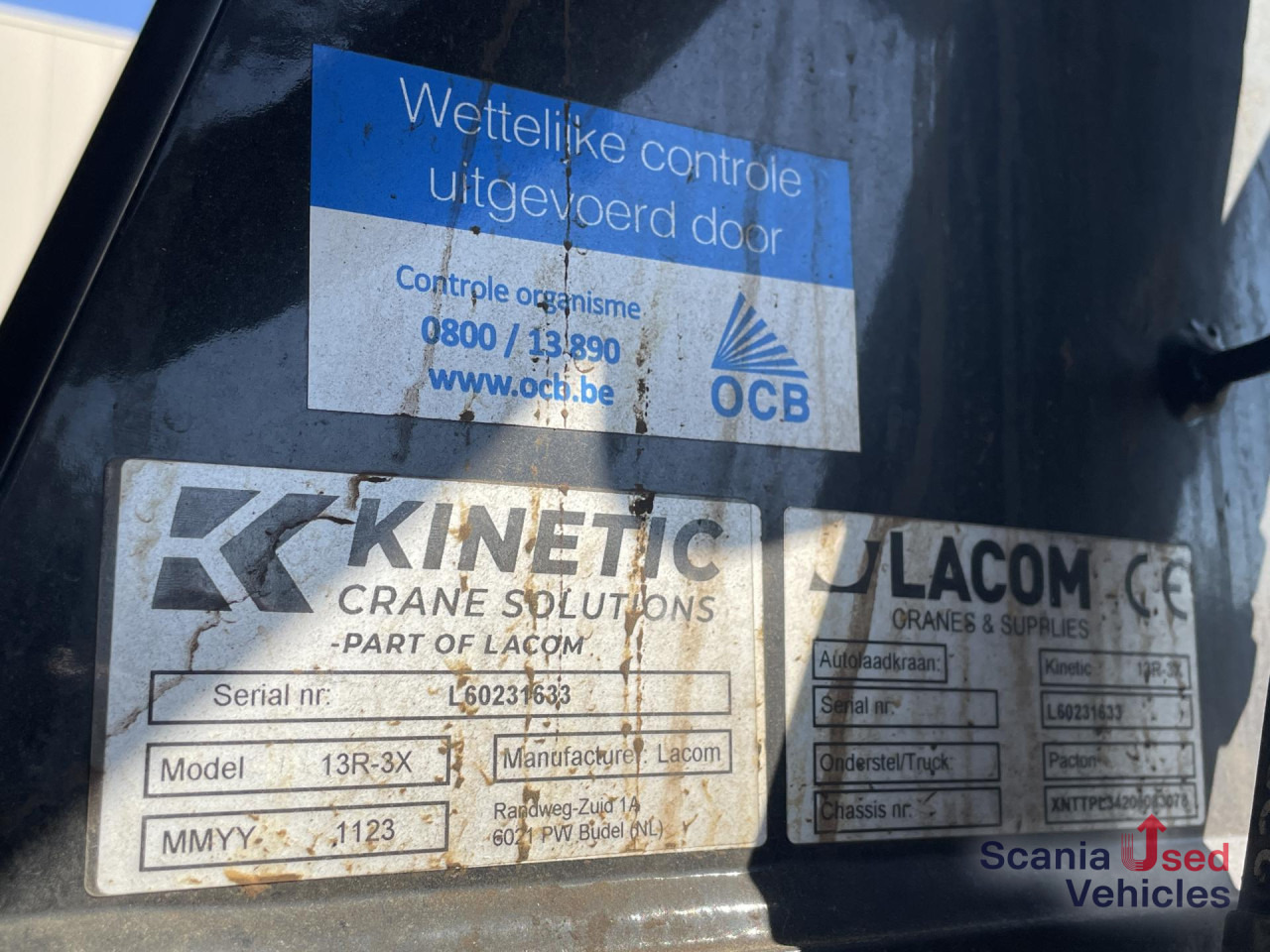 PACTON PACTON TPL.342 CB LIFT AXLE KINETIC 13R-3X CRANE - קרון נגרר צד נופל/ שטוח: תמונה 5 PACTON PACTON TPL.342 CB LIFT AXLE KINETIC 13R-3X CRANE - קרון נגרר צד נופל/ שטוח: תמונה 5