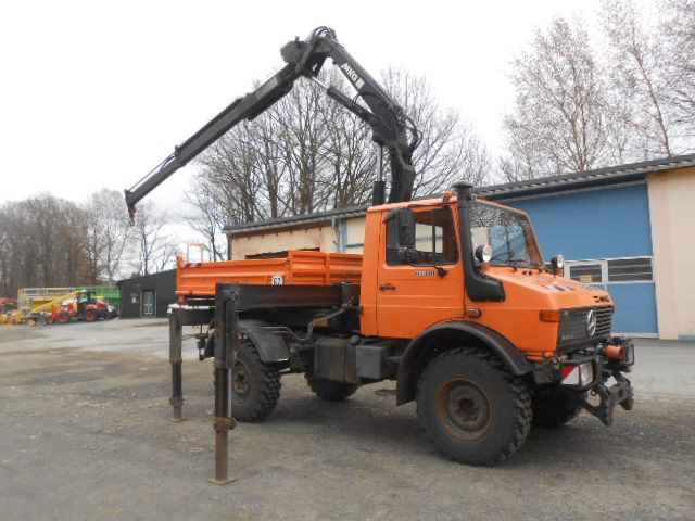 Mercedes-Benz U1450 427/11 mit Kran - מזהיר, משאית מנוף: תמונה 1 Mercedes-Benz U1450 427/11 mit Kran - מזהיר, משאית מנוף: תמונה 1