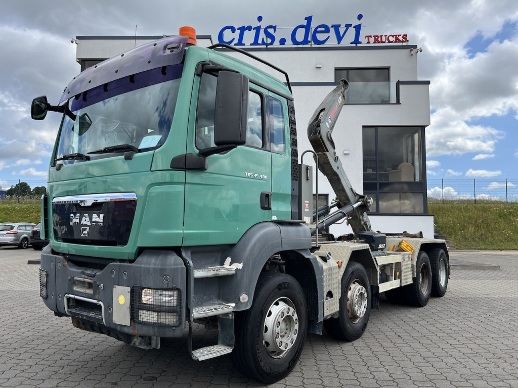 MAN TGS 35.480 8x4 Abrollkipper Hiab Multilift AHK - משאית הרמת וו: תמונה 1 MAN TGS 35.480 8x4 Abrollkipper Hiab Multilift AHK - משאית הרמת וו: תמונה 1