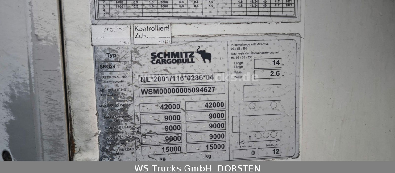 Schmitz Cargobull SKO 24 Kühlauflieger | Rohrbahn Vector 1850Mt - סמיטריילר בתיבה סגורה: תמונה 4 Schmitz Cargobull SKO 24 Kühlauflieger | Rohrbahn Vector 1850Mt - סמיטריילר בתיבה סגורה: תמונה 4