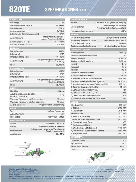 LIUGONG 820 TE vollelektrisch, 6.600 kg, 1.2 cbm - מעמיס גלגלים: תמונה 2 LIUGONG 820 TE vollelektrisch, 6.600 kg, 1.2 cbm - מעמיס גלגלים: תמונה 2