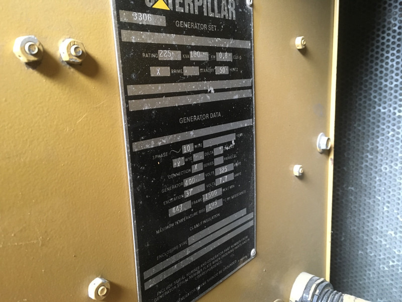 ערכת גנרטורים Caterpillar 3306B GENERATOR 225KVA USED: תמונה 12 ערכת גנרטורים Caterpillar 3306B GENERATOR 225KVA USED: תמונה 12