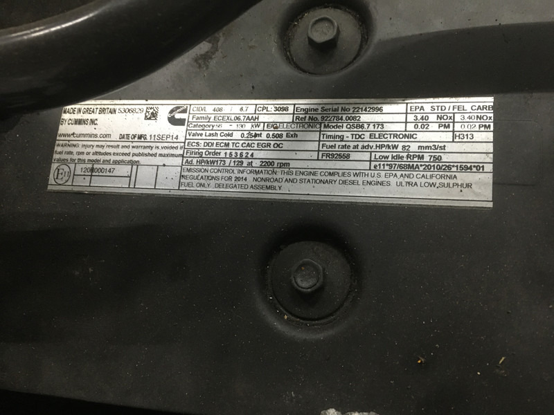 מכונת בנייה Cummins QSB6.7 CPL3098 FOR PARTS: תמונה 6