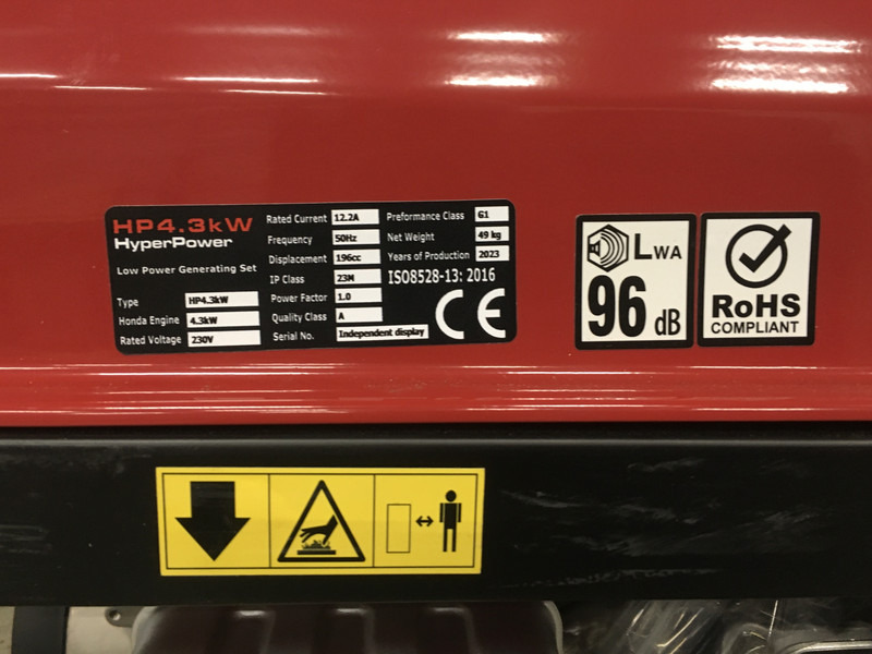 חָדָשׁ ערכת גנרטורים Honda HP 4.3KW GENERATOR NEW: תמונה 7