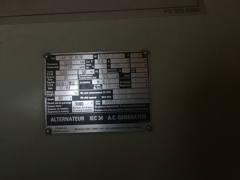 ערכת גנרטורים Kawasaki M1A-01 TURBINE 1250 KVA USED: תמונה 10 ערכת גנרטורים Kawasaki M1A-01 TURBINE 1250 KVA USED: תמונה 10