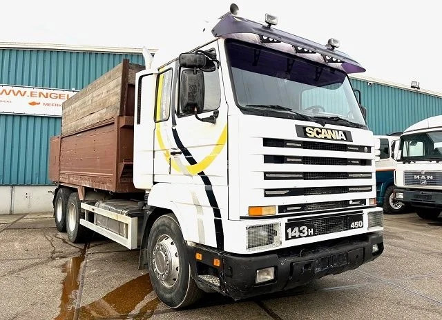 Scania R143-450 V8 STREAMLINE 6x2 FULL STEEL KIPPER (MANUAL GEARBOX / FULL STEEL SUSPENSION / 10 TIRES / ROBSON DRIVE / MECHANICAL PUMP - מזהיר: תמונה 2 Scania R143-450 V8 STREAMLINE 6x2 FULL STEEL KIPPER (MANUAL GEARBOX / FULL STEEL SUSPENSION / 10 TIRES / ROBSON DRIVE / MECHANICAL PUMP - מזהיר: תמונה 2