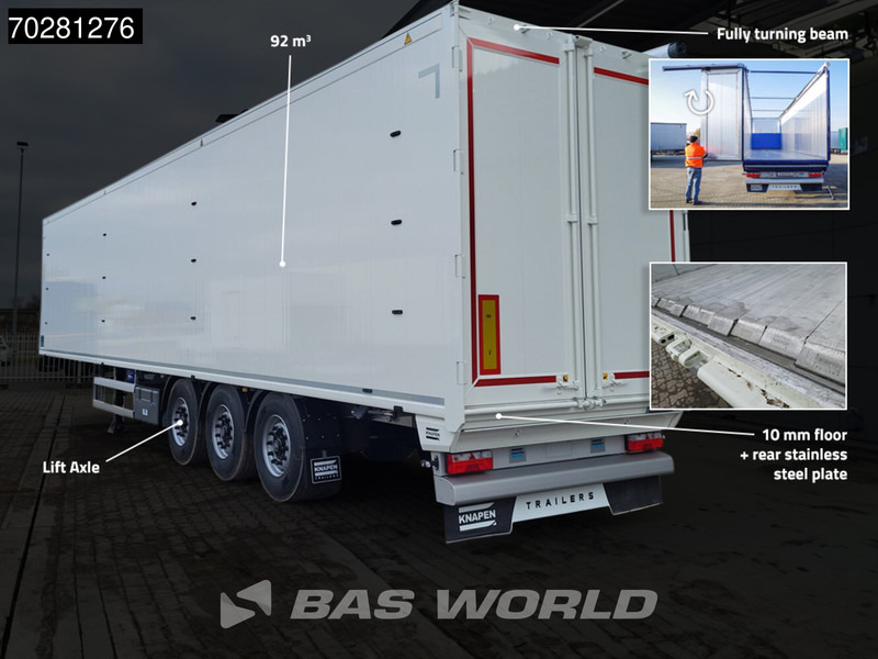 Knapen K100 10MM 92m3 3 axles NEW 92M3 10mm Liftachse - סמיטריילר עם רצפת הליכה: תמונה 2 Knapen K100 10MM 92m3 3 axles NEW 92M3 10mm Liftachse - סמיטריילר עם רצפת הליכה: תמונה 2