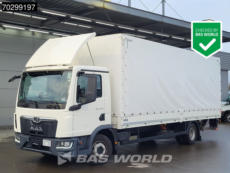 MAN TGL 12.250 4X2 12tonner 1500kg Ladebordwand Automatic Cruise Control Euro 6 - משאית וילונות צד: תמונה 1 MAN TGL 12.250 4X2 12tonner 1500kg Ladebordwand Automatic Cruise Control Euro 6 - משאית וילונות צד: תמונה 1