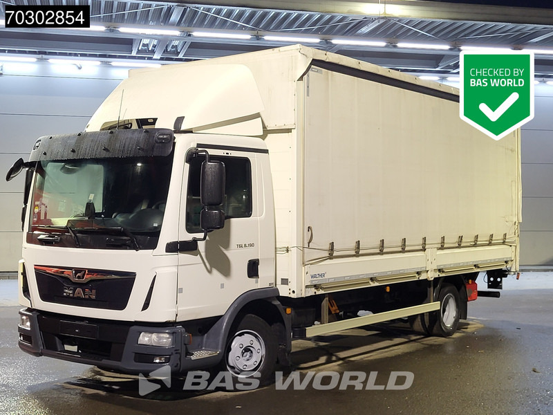 MAN TGL 8.190 TGL 4X2 8tonner Curtainsider Ladebordwand Manual Euro 6 - משאית וילונות צד: תמונה 1 MAN TGL 8.190 TGL 4X2 8tonner Curtainsider Ladebordwand Manual Euro 6 - משאית וילונות צד: תמונה 1