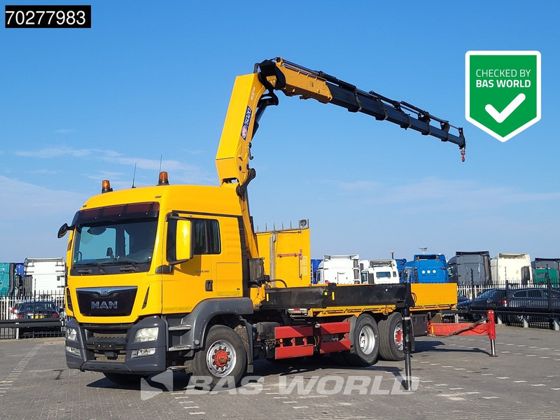 MAN TGS 26.480 6X4 HMF 5020-K6 Crane Kran Hydrodrive Lift+Lenkachse Euro 6 - משאית צד נופל/ שטוחה, משאית מנוף: תמונה 1 MAN TGS 26.480 6X4 HMF 5020-K6 Crane Kran Hydrodrive Lift+Lenkachse Euro 6 - משאית צד נופל/ שטוחה, משאית מנוף: תמונה 1