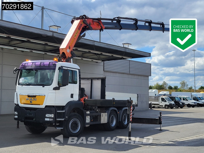 MAN TGS 33.480 6X4 Palfinger PK42505 Crane Fifth wheel Retarder Big-Axle Manual Euro 5 - משאית צד נופל/ שטוחה, משאית מנוף: תמונה 1 MAN TGS 33.480 6X4 Palfinger PK42505 Crane Fifth wheel Retarder Big-Axle Manual Euro 5 - משאית צד נופל/ שטוחה, משאית מנוף: תמונה 1