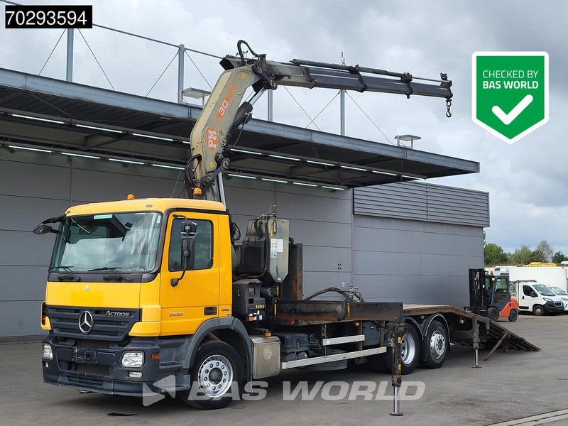 Mercedes-Benz Actros 2532 6X2 PM 30 T/M Crane Kran Remote Lift+Steering Axle 3-Pedals - משאית צד נופל/ שטוחה, משאית מנוף: תמונה 1 Mercedes-Benz Actros 2532 6X2 PM 30 T/M Crane Kran Remote Lift+Steering Axle 3-Pedals - משאית צד נופל/ שטוחה, משאית מנוף: תמונה 1