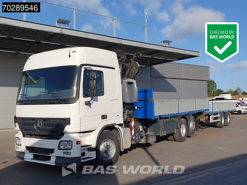 Mercedes-Benz Actros 2532 6X2 Truck + Trailer Fassi F330D3 Crane Kran 3-Pedals Euro 3 - משאית צד נופל/ שטוחה, משאית מנוף: תמונה 1 Mercedes-Benz Actros 2532 6X2 Truck + Trailer Fassi F330D3 Crane Kran 3-Pedals Euro 3 - משאית צד נופל/ שטוחה, משאית מנוף: תמונה 1