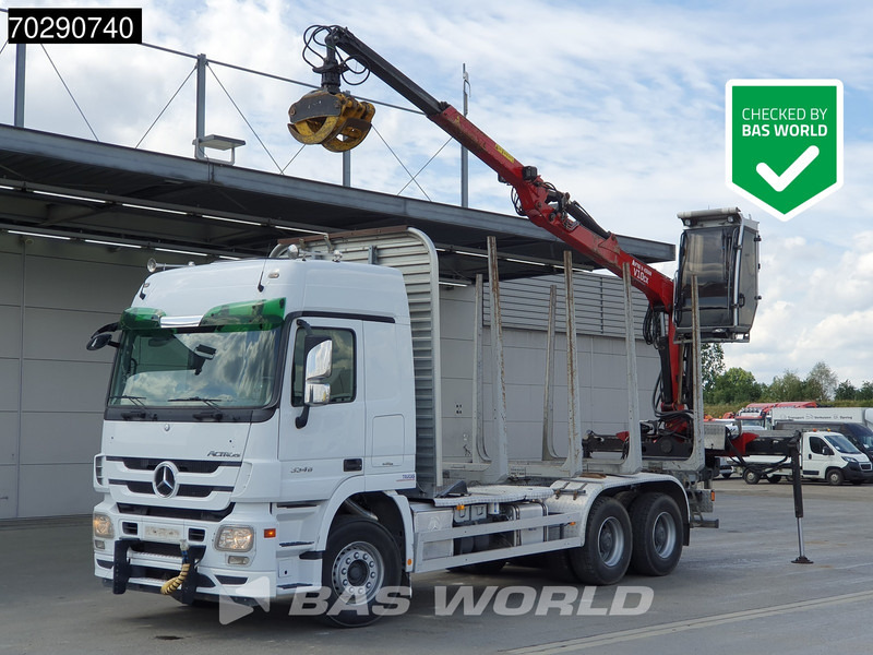 Mercedes-Benz Actros 3346 6X4 Original KM's! FTG V10CX.81 Kran Crane Holztransport Big-Axle Steelsuspension - משאית עץ, משאית מנוף: תמונה 1 Mercedes-Benz Actros 3346 6X4 Original KM's! FTG V10CX.81 Kran Crane Holztransport Big-Axle Steelsuspension - משאית עץ, משאית מנוף: תמונה 1