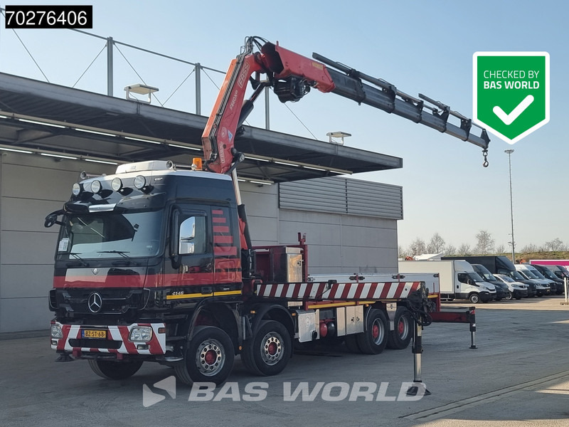 Mercedes-Benz Actros 4146 8X4 FASSI F600AXP.26 Crane Kran NL-Truck Euro 5 - משאית צד נופל/ שטוחה, משאית מנוף: תמונה 1 Mercedes-Benz Actros 4146 8X4 FASSI F600AXP.26 Crane Kran NL-Truck Euro 5 - משאית צד נופל/ שטוחה, משאית מנוף: תמונה 1