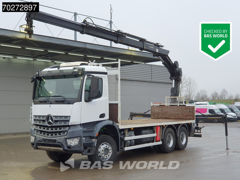Mercedes-Benz Arocs 2636 6X4 Hiab 144 E-3 Hipro Kran Crane Remote Full Steel Euro 6 - משאית צד נופל/ שטוחה, משאית מנוף: תמונה 1 Mercedes-Benz Arocs 2636 6X4 Hiab 144 E-3 Hipro Kran Crane Remote Full Steel Euro 6 - משאית צד נופל/ שטוחה, משאית מנוף: תמונה 1