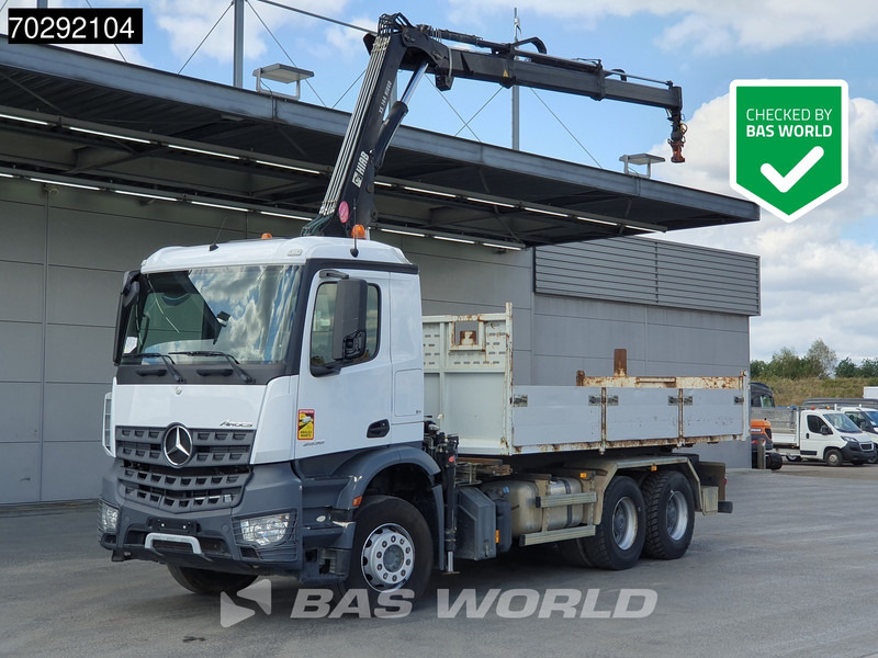 Mercedes-Benz Arocs 2636 Arocs 6X4 8m3 Forez Bennes Tipper HIAB 144 B-2 Hiduo Crane Steelsuspension Automatic Euro 6 - מזהיר, משאית מנוף: תמונה 1 Mercedes-Benz Arocs 2636 Arocs 6X4 8m3 Forez Bennes Tipper HIAB 144 B-2 Hiduo Crane Steelsuspension Automatic Euro 6 - מזהיר, משאית מנוף: תמונה 1