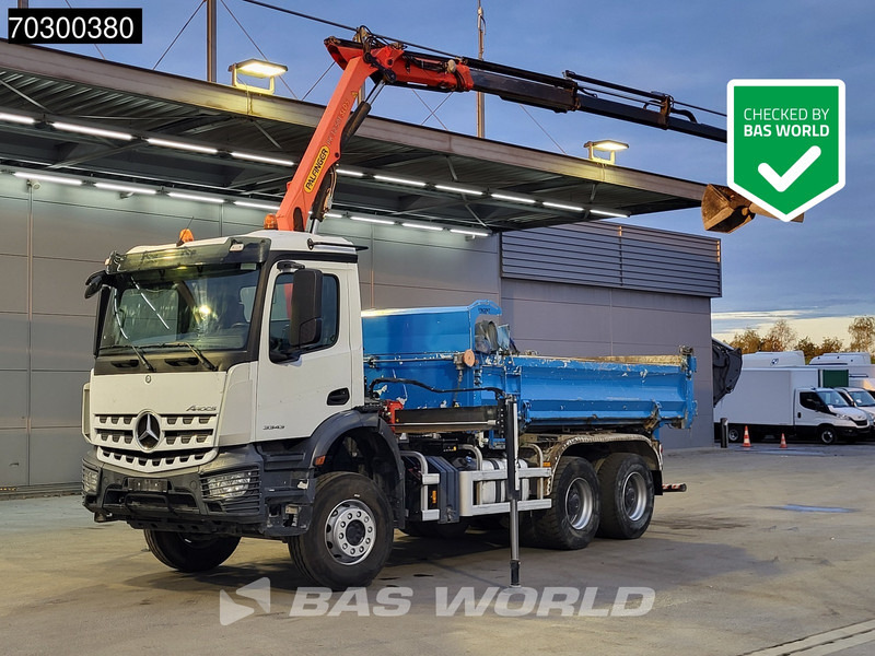 Mercedes-Benz Arocs 3343 6X4 Palfinger PK12.501 SLD Kran Crane 7m3 tipper Big-Axle Automatic Euro 6 - מזהיר, משאית מנוף: תמונה 1 Mercedes-Benz Arocs 3343 6X4 Palfinger PK12.501 SLD Kran Crane 7m3 tipper Big-Axle Automatic Euro 6 - מזהיר, משאית מנוף: תמונה 1