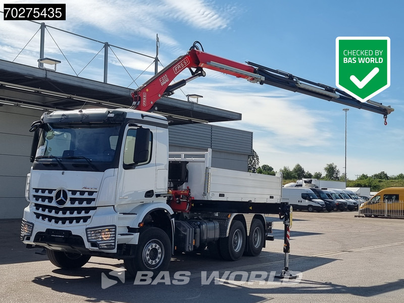 Mercedes-Benz Arocs 3348 6X4 Fassi F255A2.24 Kran Crane 9m3 3-Sided Tipper Big-Axle Euro 6 - מזהיר, משאית מנוף: תמונה 1 Mercedes-Benz Arocs 3348 6X4 Fassi F255A2.24 Kran Crane 9m3 3-Sided Tipper Big-Axle Euro 6 - מזהיר, משאית מנוף: תמונה 1