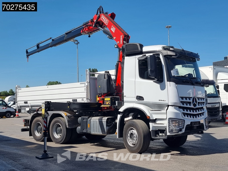 Mercedes-Benz Arocs 3348 6X4 Fassi F255A2.24 Kran Crane 9m3 3-Sided Tipper Big-Axle Euro 6 - מזהיר, משאית מנוף: תמונה 3 Mercedes-Benz Arocs 3348 6X4 Fassi F255A2.24 Kran Crane 9m3 3-Sided Tipper Big-Axle Euro 6 - מזהיר, משאית מנוף: תמונה 3