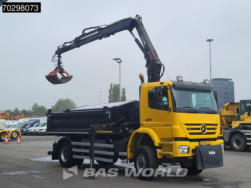 Mercedes-Benz Axor 2124 Axor 4X4 HIAB 122 B-2 HIDUO Crane Tipper Full Steel Big-Axle Euro 5 - מזהיר, משאית מנוף: תמונה 3 Mercedes-Benz Axor 2124 Axor 4X4 HIAB 122 B-2 HIDUO Crane Tipper Full Steel Big-Axle Euro 5 - מזהיר, משאית מנוף: תמונה 3