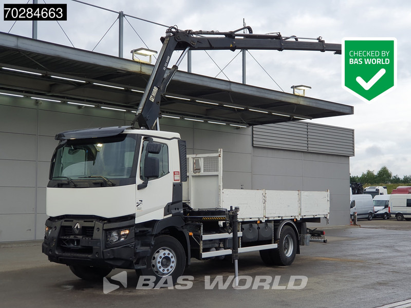 Renault C 380 4X2 HIAB 122 B-3 HIDUO Kran Crane Steelsuspension Big-Axle Euro 6 - משאית צד נופל/ שטוחה, משאית מנוף: תמונה 1 Renault C 380 4X2 HIAB 122 B-3 HIDUO Kran Crane Steelsuspension Big-Axle Euro 6 - משאית צד נופל/ שטוחה, משאית מנוף: תמונה 1