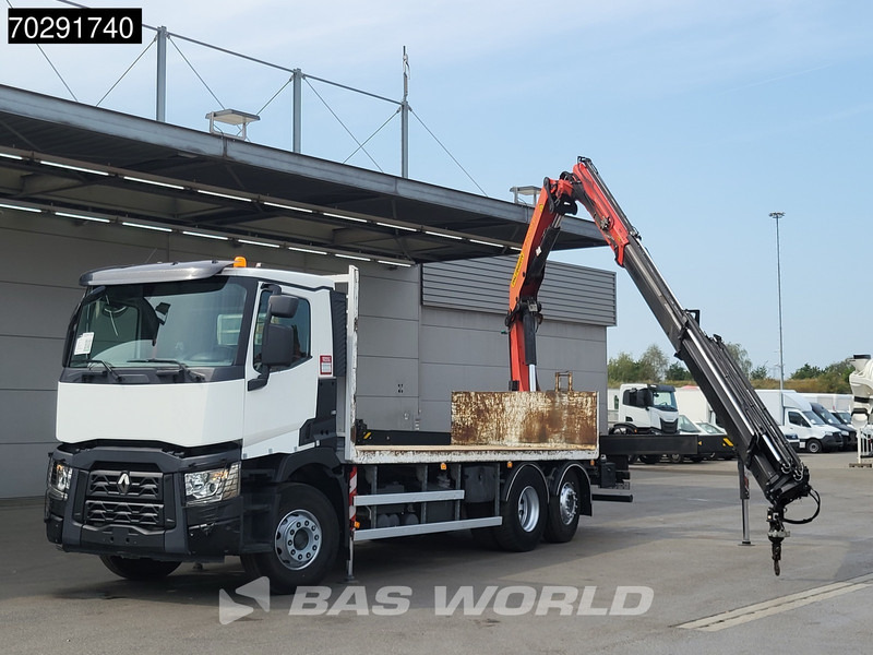 משאית צד נופל/ שטוחה, משאית מנוף Renault C 380 6X2 Palfinger PK 22002 EH Crane Optibrake Euro 6: תמונה 5
