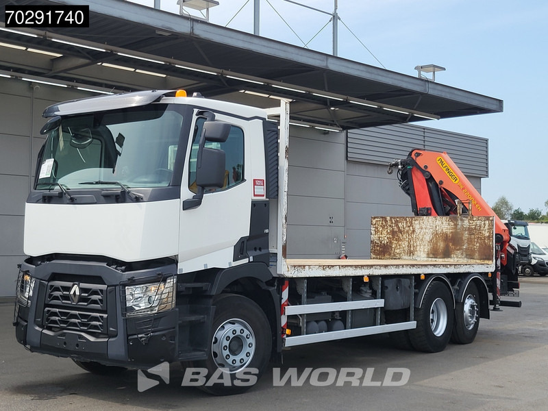 משאית צד נופל/ שטוחה, משאית מנוף Renault C 380 6X2 Palfinger PK 22002 EH Crane Optibrake Euro 6: תמונה 16
