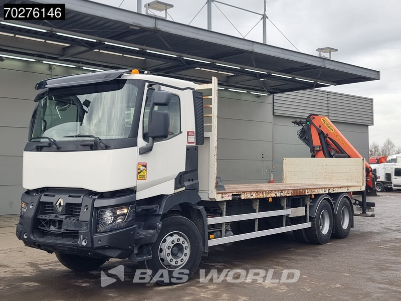 משאית צד נופל/ שטוחה, משאית מנוף Renault C 380 6X4 Palfinger PK18002-EH C Remote Retarder Euro 6: תמונה 11