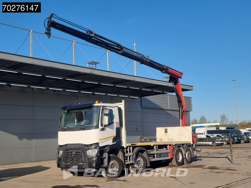 Renault C 380 8X2 Palfinger PK24001K Remote Lenkachse Euro 6 - משאית צד נופל/ שטוחה, משאית מנוף: תמונה 1 Renault C 380 8X2 Palfinger PK24001K Remote Lenkachse Euro 6 - משאית צד נופל/ שטוחה, משאית מנוף: תמונה 1
