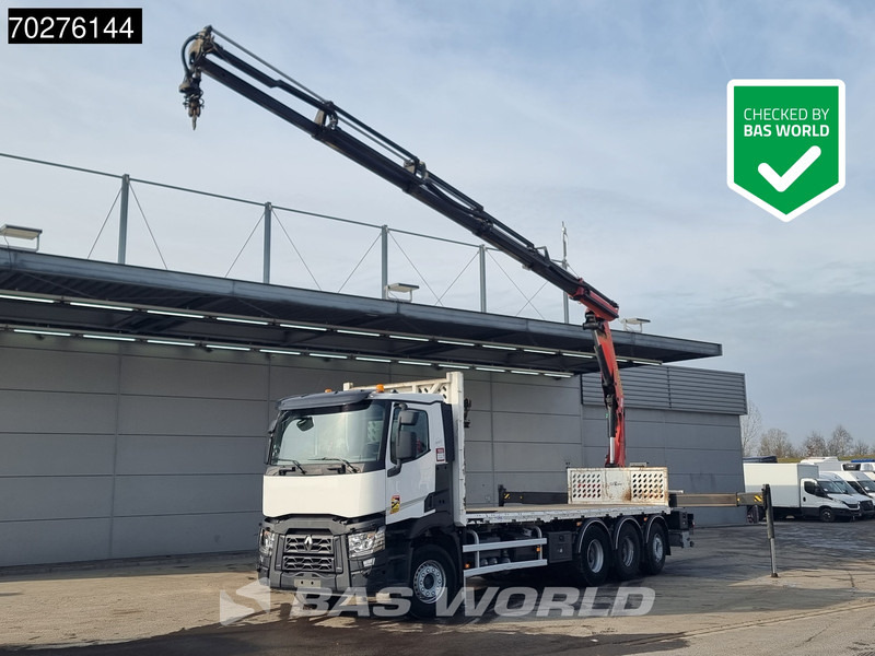 Renault C 380 8X4 Palfinger PK 23001 EH Remote Lift+Lenkachse Euro 6 - משאית צד נופל/ שטוחה, משאית מנוף: תמונה 1 Renault C 380 8X4 Palfinger PK 23001 EH Remote Lift+Lenkachse Euro 6 - משאית צד נופל/ שטוחה, משאית מנוף: תמונה 1