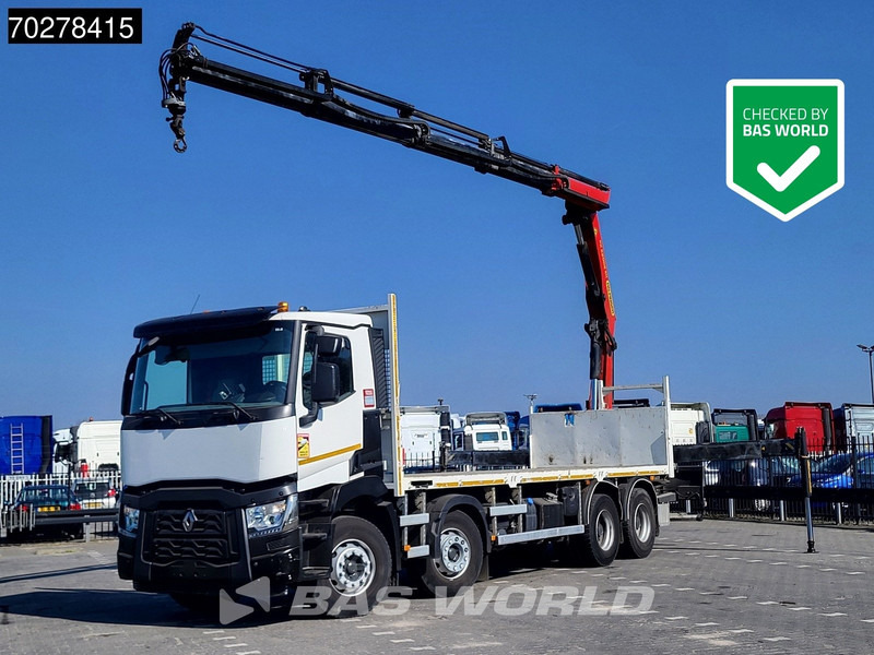 Renault C 430 8X4 Palfinger 22002 EH kran Crane Big-Axle steel suspension Euro 6 - משאית צד נופל/ שטוחה, משאית מנוף: תמונה 1 Renault C 430 8X4 Palfinger 22002 EH kran Crane Big-Axle steel suspension Euro 6 - משאית צד נופל/ שטוחה, משאית מנוף: תמונה 1