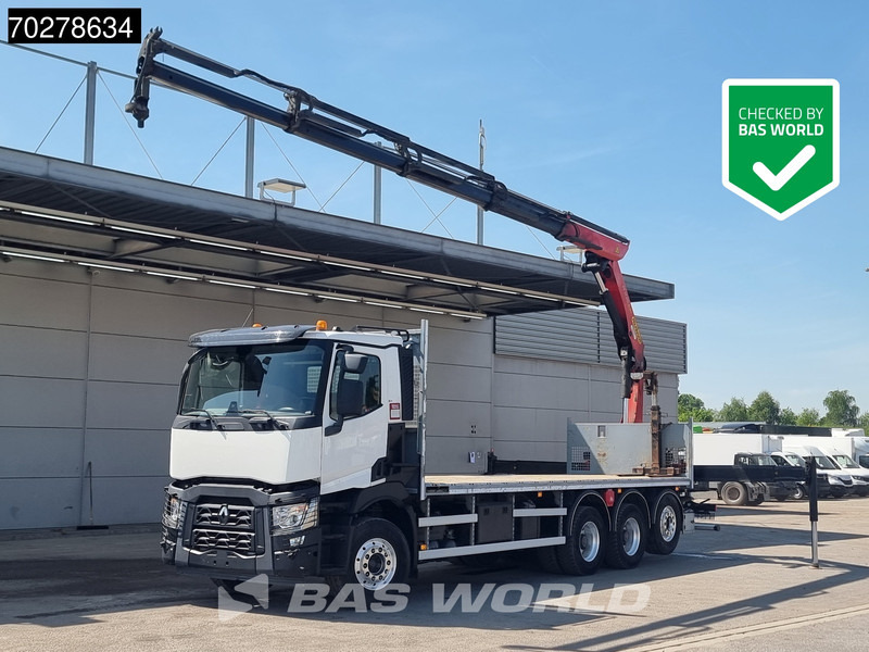 Renault C 480 8X4 Palfinger 24.001 SLD5 Kran Crane Lift-Lenkachse Euro 6 - משאית צד נופל/ שטוחה, משאית מנוף: תמונה 1 Renault C 480 8X4 Palfinger 24.001 SLD5 Kran Crane Lift-Lenkachse Euro 6 - משאית צד נופל/ שטוחה, משאית מנוף: תמונה 1