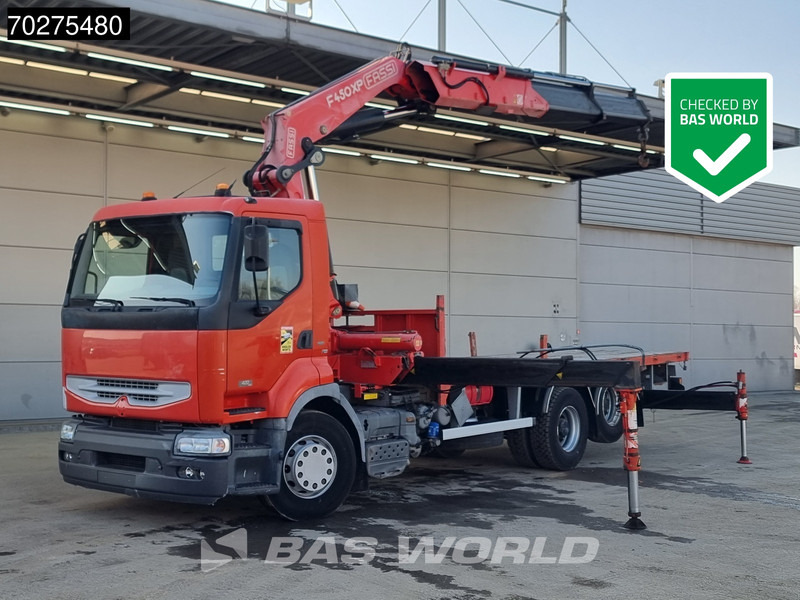 Renault Premium 420 6X2 Fassi F450AXP.22 Kran Crane Lift-axle Manual Euro 3 - משאית צד נופל/ שטוחה, משאית מנוף: תמונה 1 Renault Premium 420 6X2 Fassi F450AXP.22 Kran Crane Lift-axle Manual Euro 3 - משאית צד נופל/ שטוחה, משאית מנוף: תמונה 1