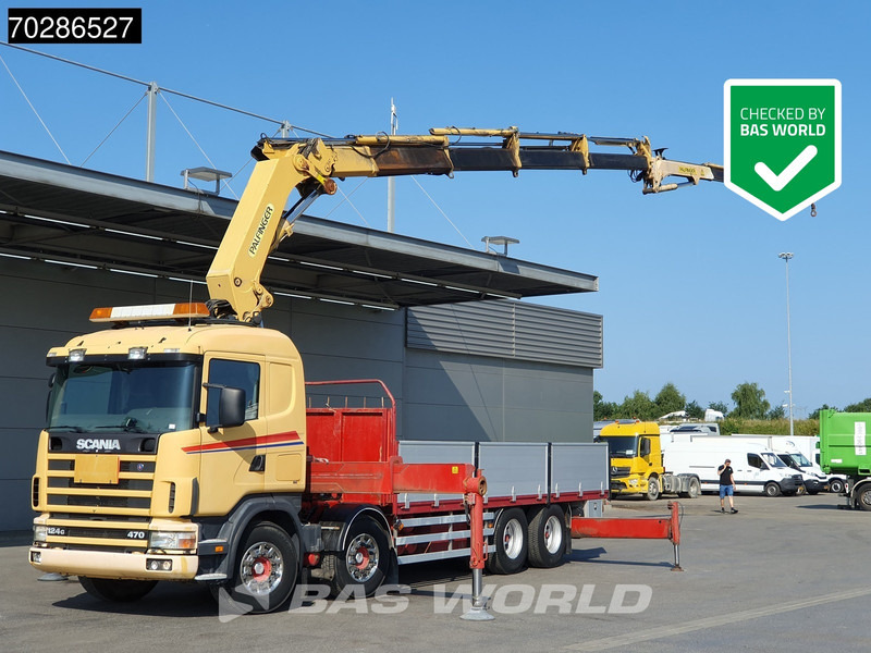 Scania 124G 470 8X4 Palfinger PK45000 C4 Crane Kran Fly-Jib Manual Steering Axle Euro 3 - משאית צד נופל/ שטוחה, משאית מנוף: תמונה 1 Scania 124G 470 8X4 Palfinger PK45000 C4 Crane Kran Fly-Jib Manual Steering Axle Euro 3 - משאית צד נופל/ שטוחה, משאית מנוף: תמונה 1