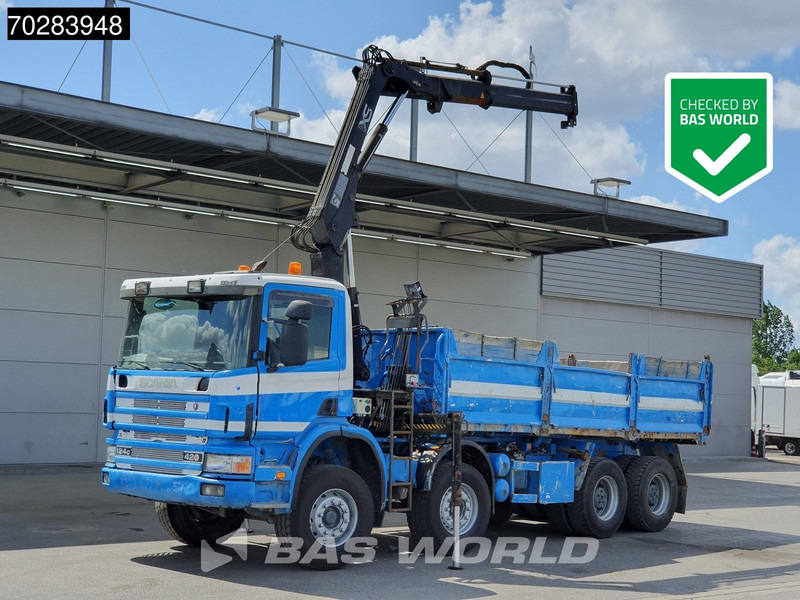 Scania G420 8X4 15m3 tipper Hiab 144 Crane Steelsuspension Manual Big-Axle Euro 3 - מזהיר, משאית מנוף: תמונה 1 Scania G420 8X4 15m3 tipper Hiab 144 Crane Steelsuspension Manual Big-Axle Euro 3 - מזהיר, משאית מנוף: תמונה 1