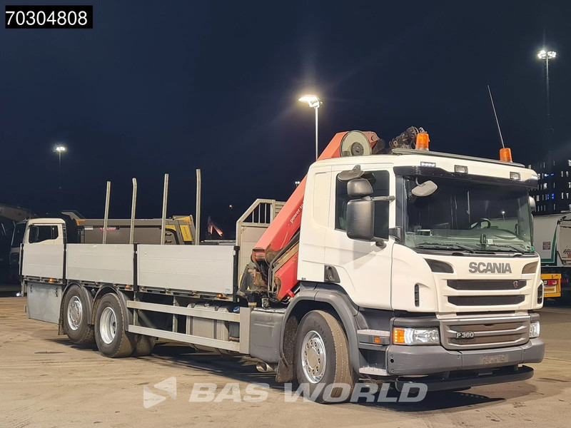 משאית צד נופל/ שטוחה, משאית מנוף Scania P360 P 6X2 HMF 1820-K4 Kran Crane Lift+Steering Axle Air Suspension Euro 6: תמונה 10