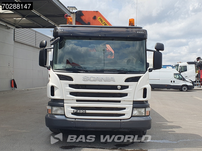 משאית צד נופל/ שטוחה, משאית מנוף Scania P420 8X4 Palfinger PK 53002-SH Crane Lift+steering Manual Big-Axle Euro 5: תמונה 12