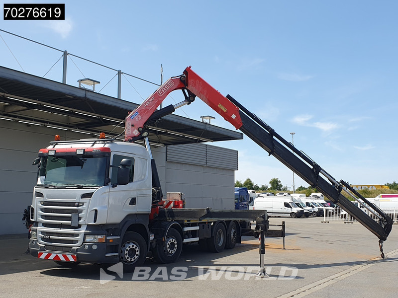 משאית צד נופל/ שטוחה, משאית מנוף Scania R480 8X2 FASSI F660AXP.25 Manual Retarder Lift+Lenkachse Euro 5: תמונה 7
